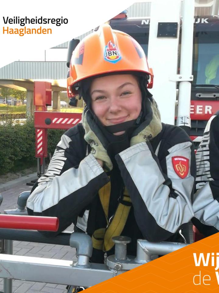 Veerle, lid van de jeugdbrandweer in Naaldwijk